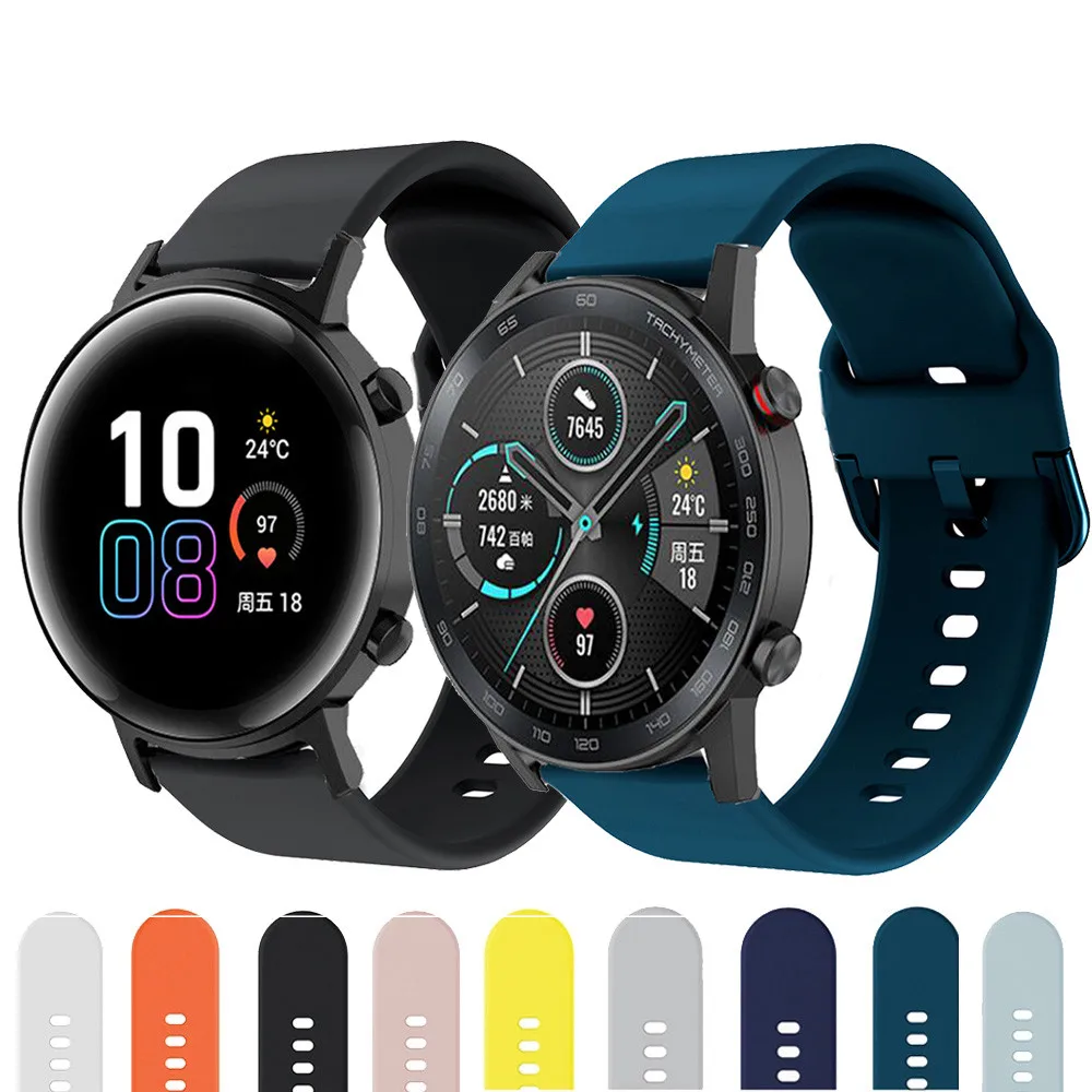 

Ремешок силиконовый для часов Honor Magic Watch 2 42 мм 46 мм, браслет для Huawei Watch GT 2, 20 мм 22 мм
