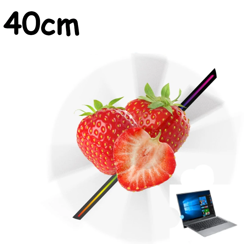 

T40 Normal 3D Hologram Projector Fan 224 LED Advertising Display Logo Light Led PC Control Holographic Lamp Player Projector