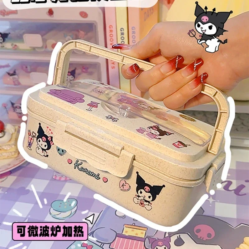 Sanrio Kuromi My Melody Ланч-бокс Cinnamoroll Студенческое отделение Экологичная коробка для