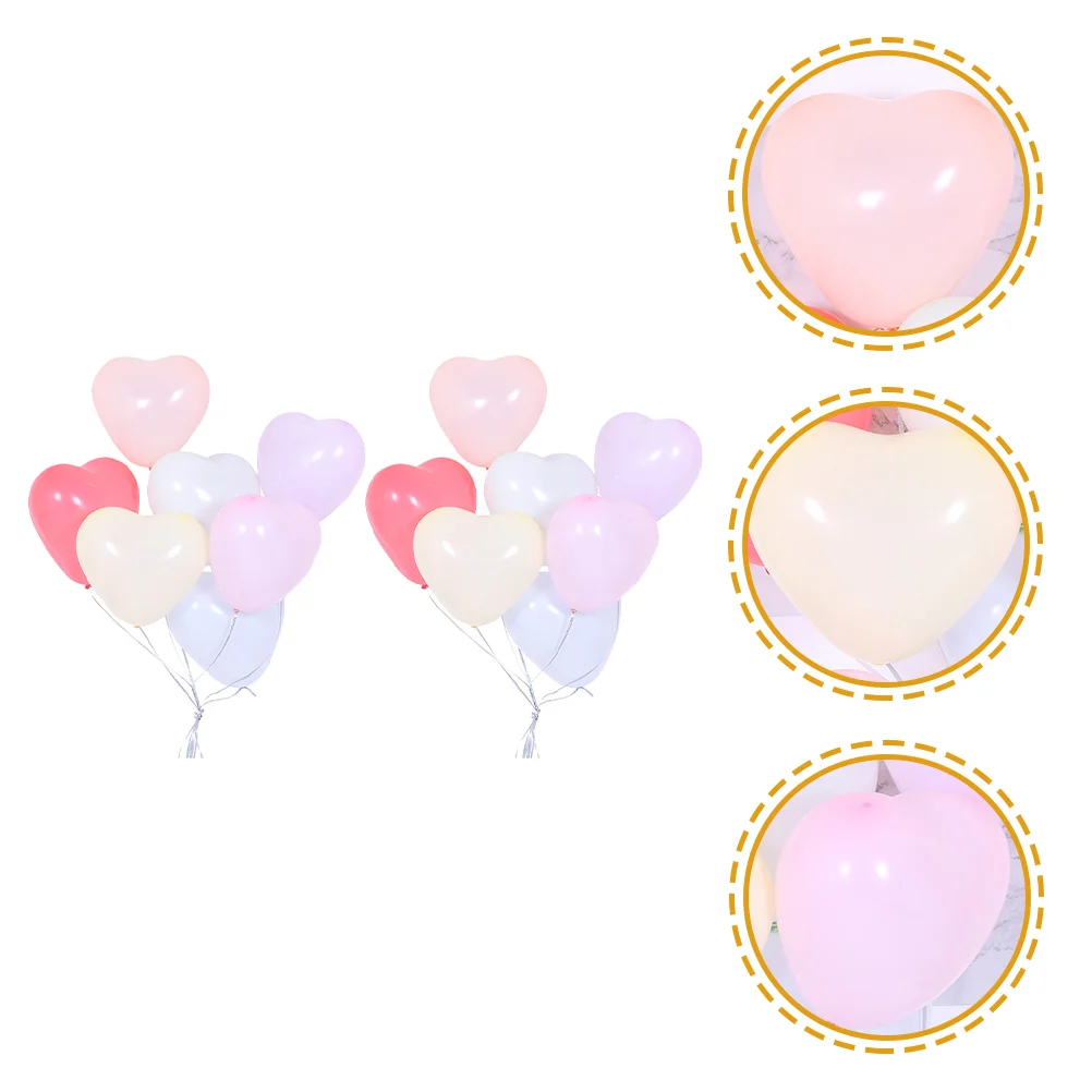 

100 Pcs Party Latex Balloons Heart Shaped Balloons Festival Decorative Balloons