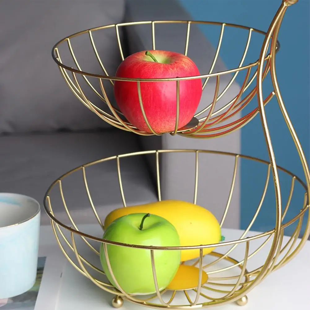 

Daily Fruit Basket Multi-functional Wrought Iron Wrought Iron Solid Vegetable Basket kitchen Baskets Fruit Bowl