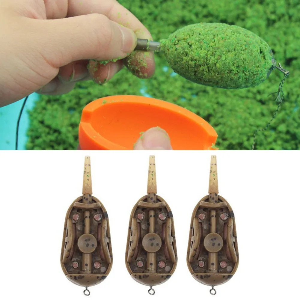 

Carp Fishing Inline Flat Method Feeder 3+1 Methods Bait Basket Feeders Mould Set 20/30/40g Or 40/50/60g Fishing Tools