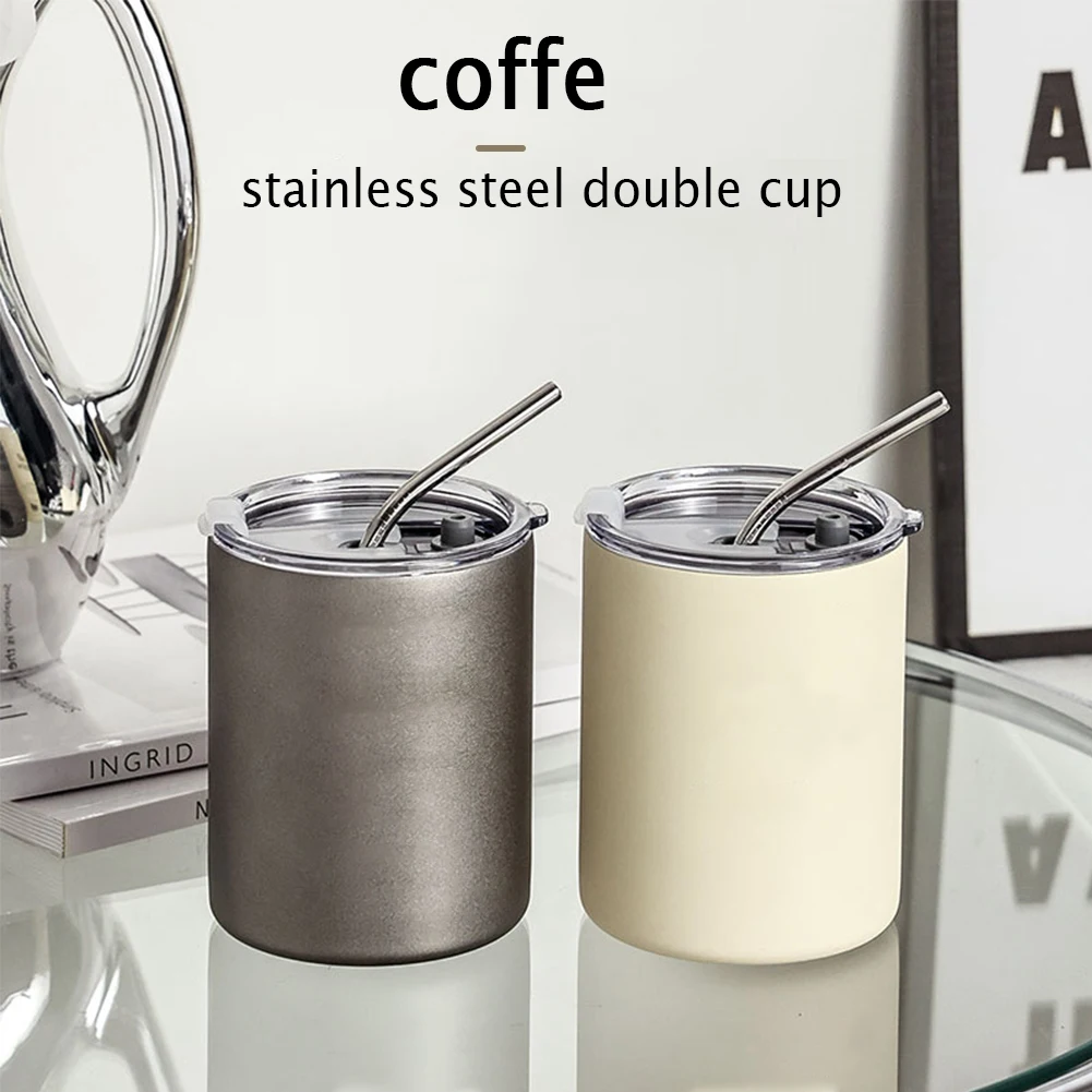 

380ml Double-Layer Stainless Steel Coffee Cup Insulated Milk Beer Cup for Home Office Insulated Water Cup Portable Mug اكواب