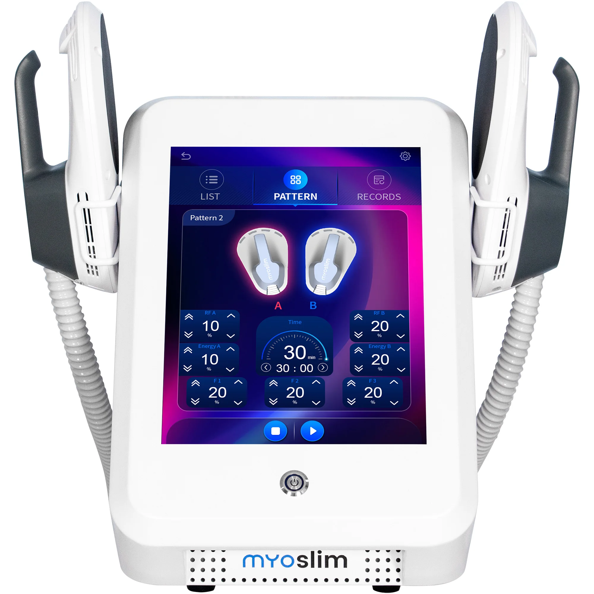 Фото Аппарат для коррекции фигуры MS MYOslim RF Sculpt: EMS-массажер для похудения, электромагнитная стимуляция мышц и уменьшение жира №4