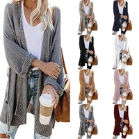 2022 autumn and winter new womens knitwear long slit sleeves cardigan sweater womens clothing