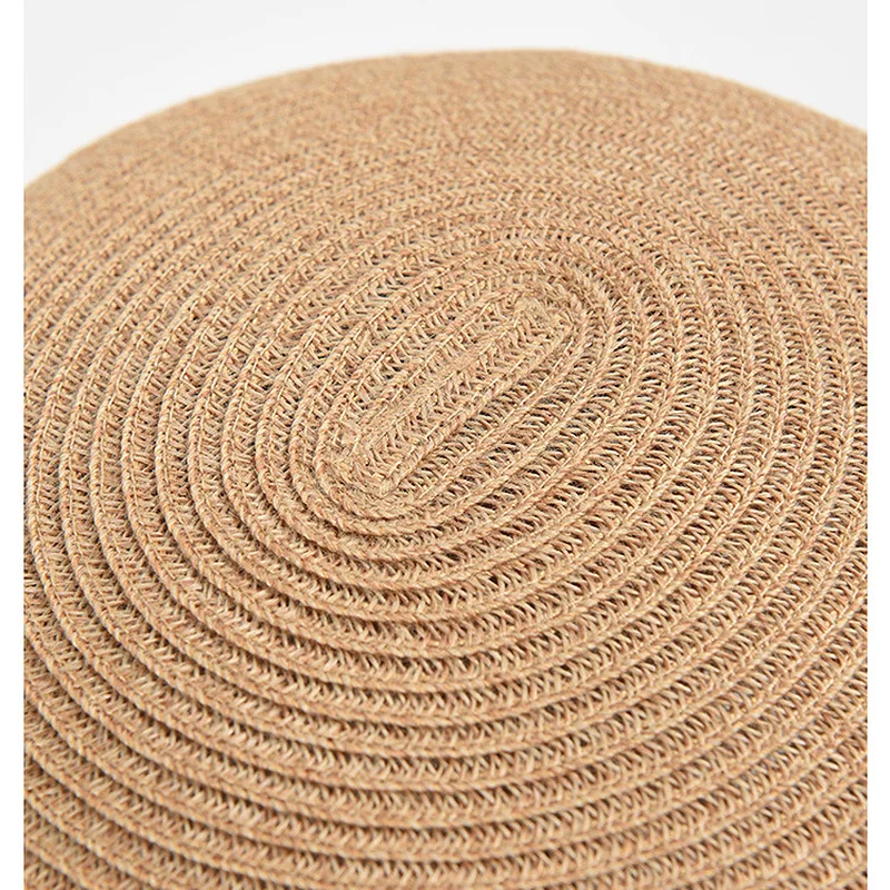 Шляпа с широкими полями женская Соломенная Панама от солнца плоским верхом для