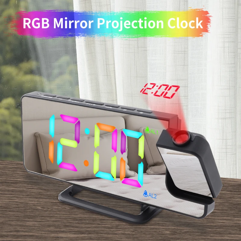 Digital Dual Snooze Alarm Brightness Adjustment Projector Us