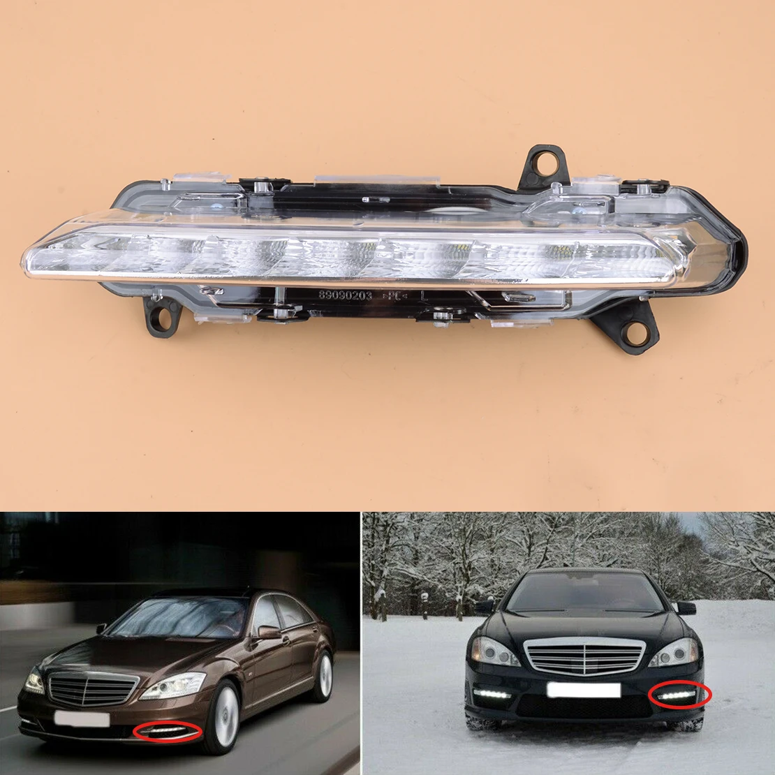 

Автомобильный передний левый светодиодный бампер A2218201756 12 В DRL Противотуманные фары подходят для Mercedes Benz S W221 S350 S400 S450 S500 S550 S600 CL550 CL600