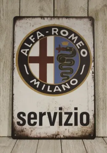 

Металлическая вывеска Alfa Romeo Servizio