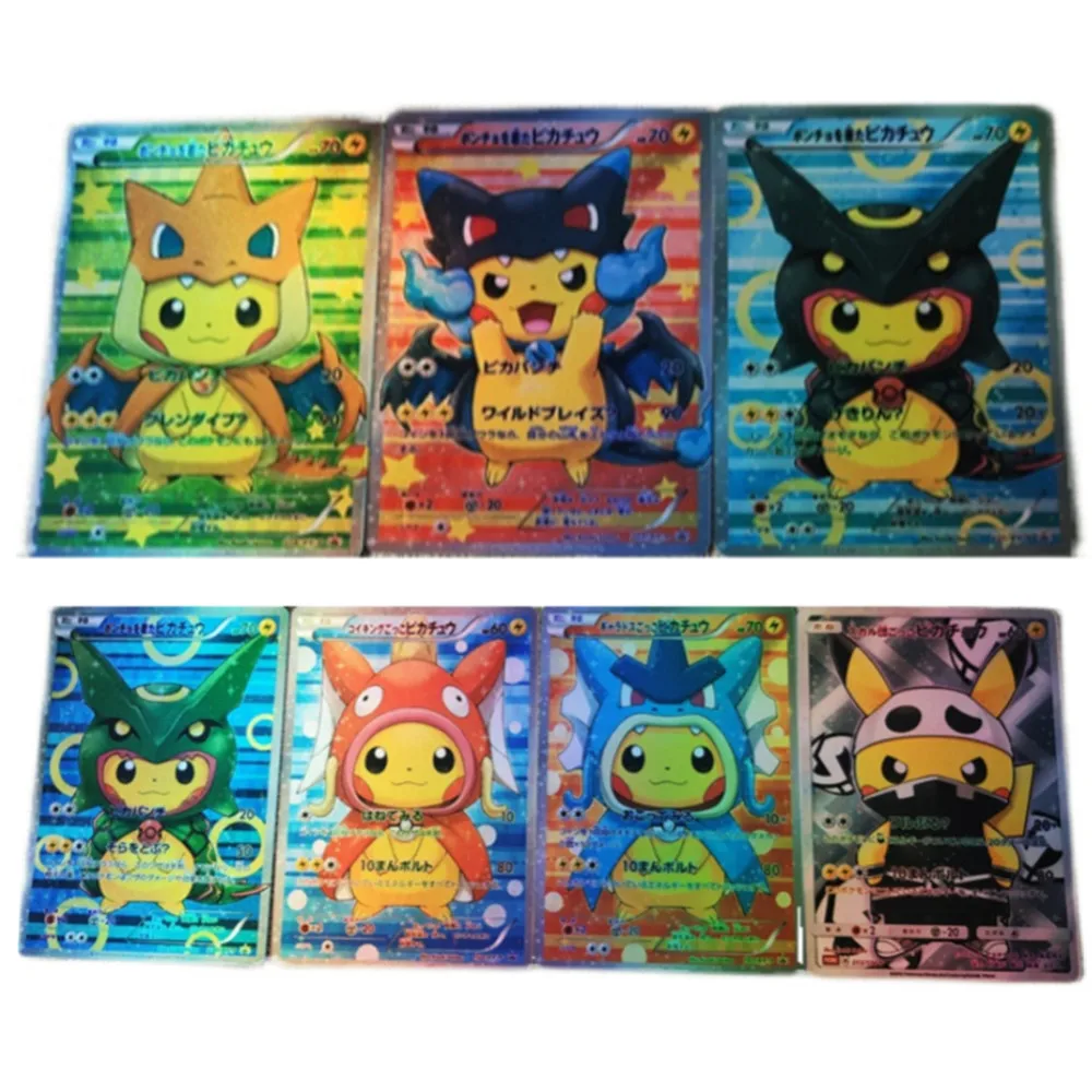 

7 шт./компл. Pokemon PTCG Сделай Сам японские флэш-карты Пикачу раздельная детская игрушка подарок
