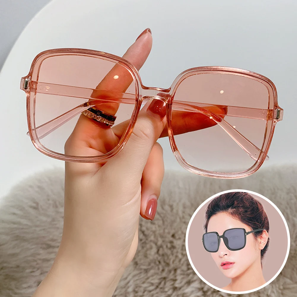 

2022 Streetwear Classic Vintage Square Sunglasses Woman Gradient Mirror Big Frame Sun Glasses Female Retro Fashion Eyeglasses