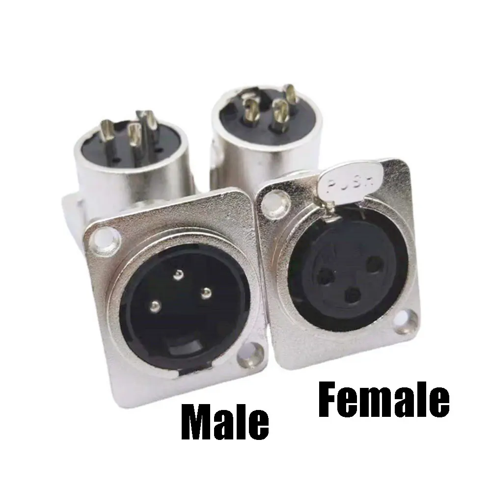 

1Pcs Metal 3Core XLR Male Female Chassis Connector Push-type XLR Panel Mount Wire Connector Audio Speaker Jack Socket