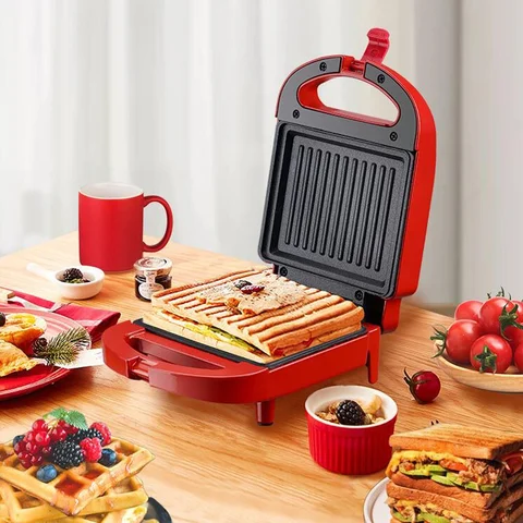 Аппарат для приготовления сэндвичей, 220 В, многофункциональная антипригарная машина для завтрака, Кухонная машина для хлеба, бытовая техника