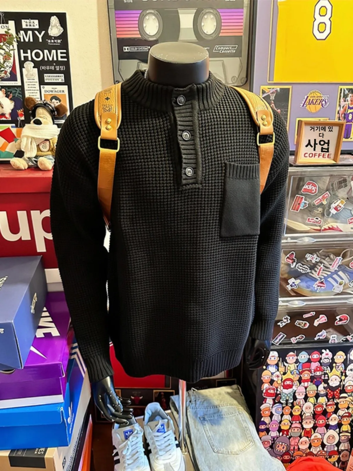 Свитер с воротником Генри Old Money Sle мужской зимний свитер v-образным вырезом и