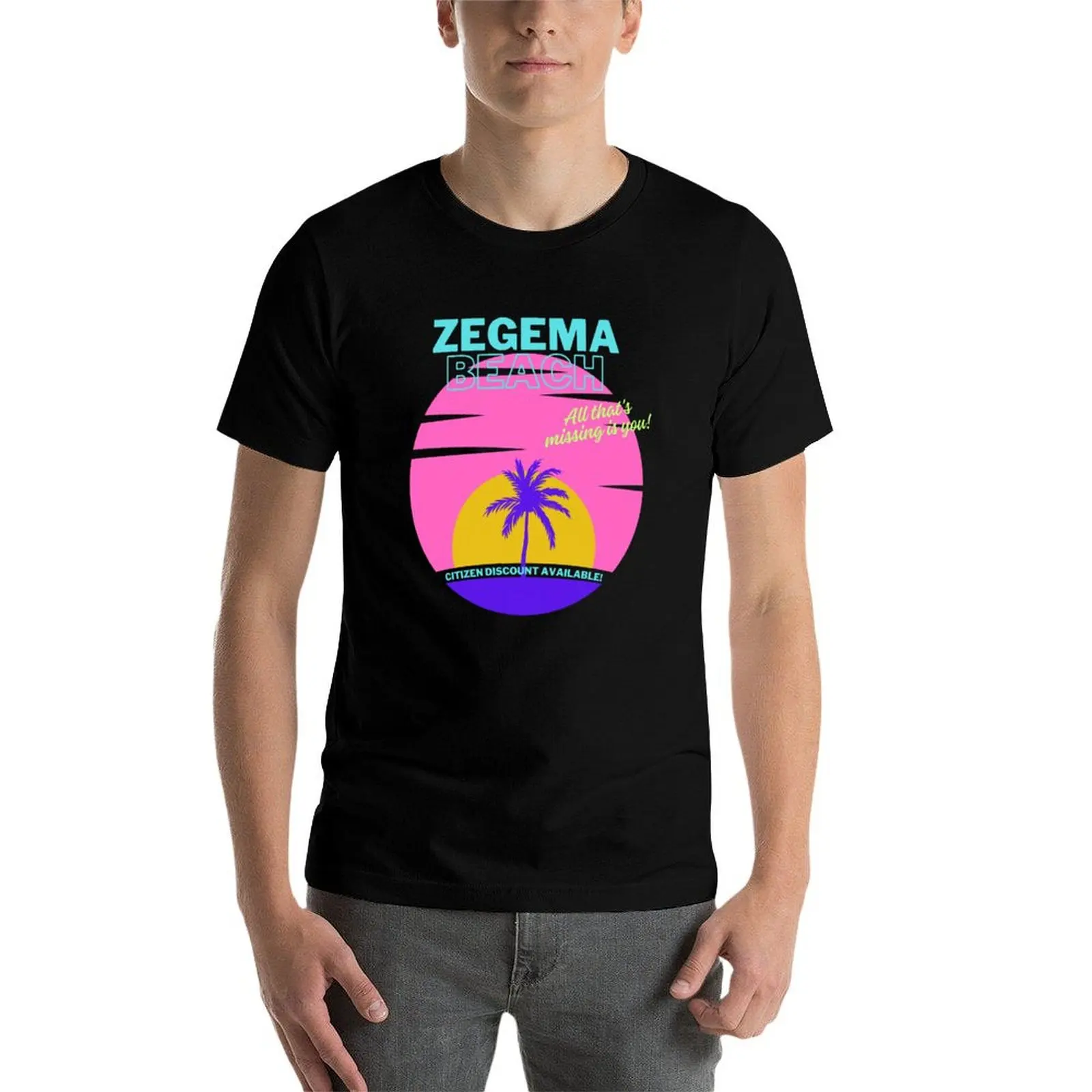 Фото Футболка Zegema Beach, мужская футболка, роскошные мужские футболки, повседневные забавные футболки, мужская футболка №4