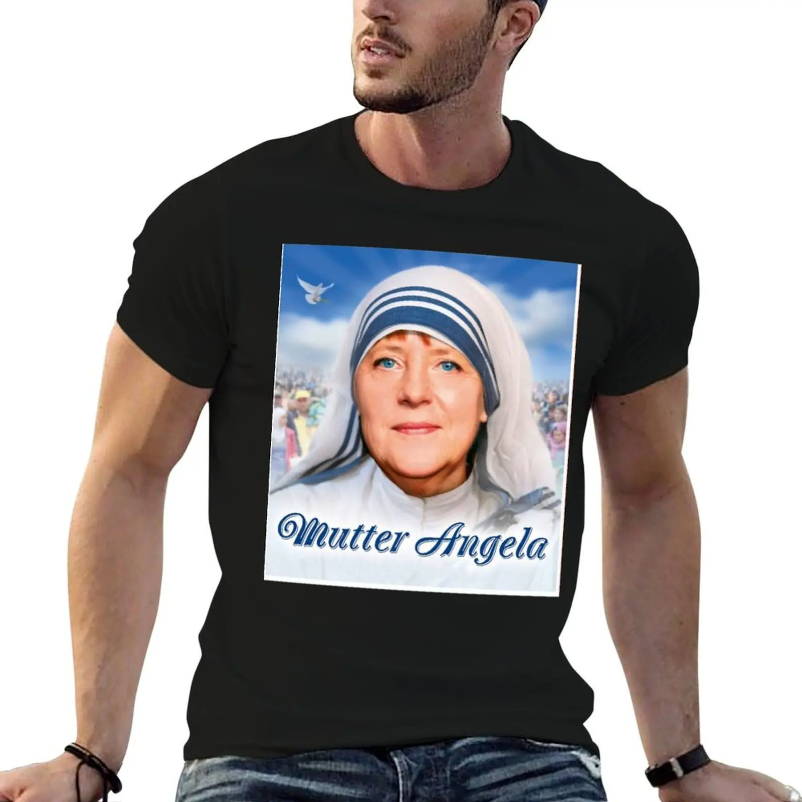 Футболка Mutti Merkel винтажные футболки с рисунком мужские белые по индивидуальному