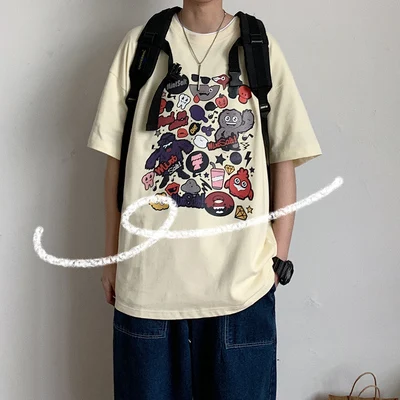 

Summer new short-sleeved T-shirt men's trend camouflage Korean students loose