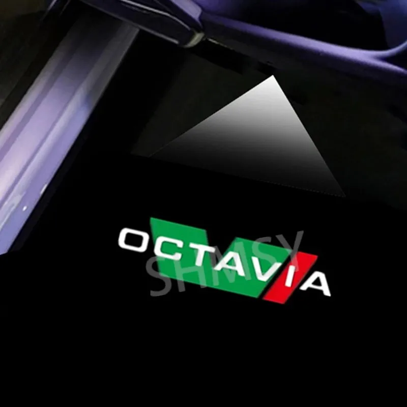 

2 шт. светодиодный проектор двери автомобиля, сигнальная лампа приветствия, 3D призрачный теневой свет, аксессуары для Skoda Octavia A5 1Z MK2 2001-2012 2013