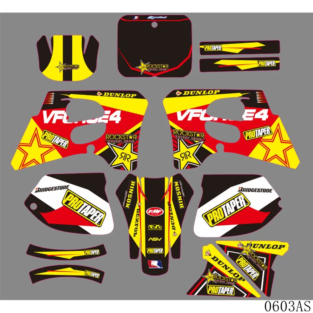 

For SUZUKI RM125 RM250 RM 125 250 1993 1994 1995 Full Graphics Decals Stickers Motorcycle Background Custom Number Name