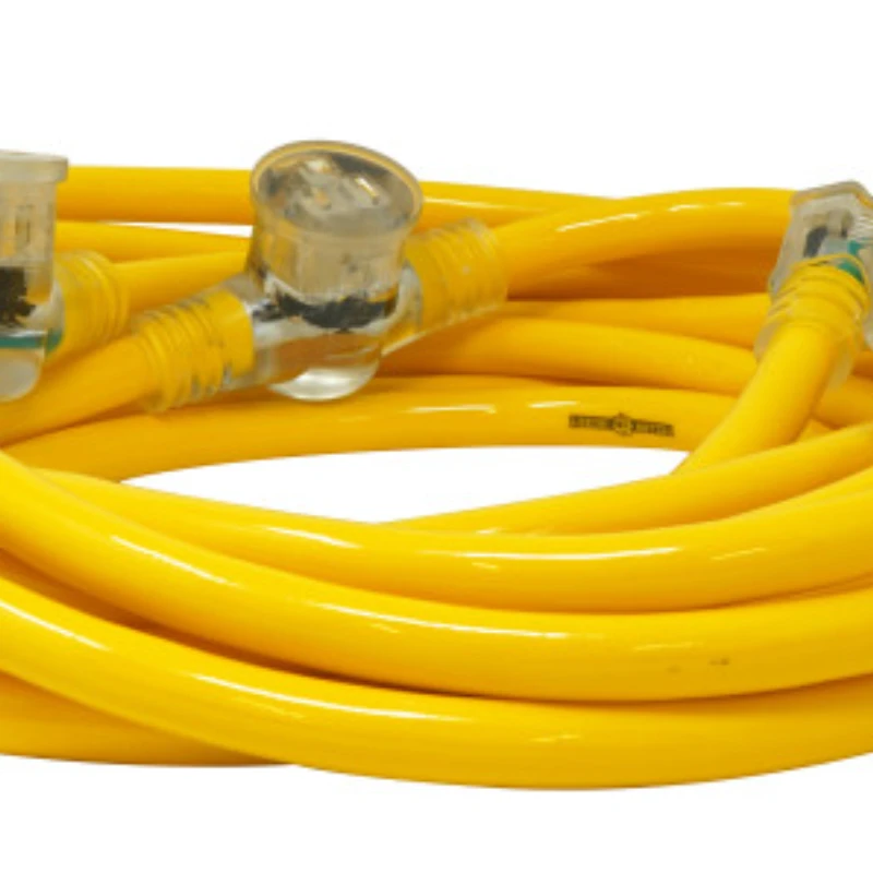 

2830 25' Yellow STW Adapter Cord with 3-Outlet Lighted Power Block