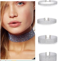 fashion personality jewelry european version popular tie neck element necklace trendy womens full diamond neck chain