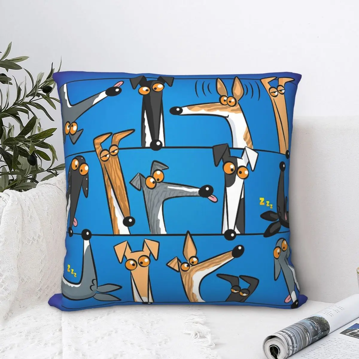 

Heads Up Assorted Items Throw Pillow Case Geryhound Greyhounds Dog Cushion Home Sofa Chair Print Decorative Hug Pillowcase