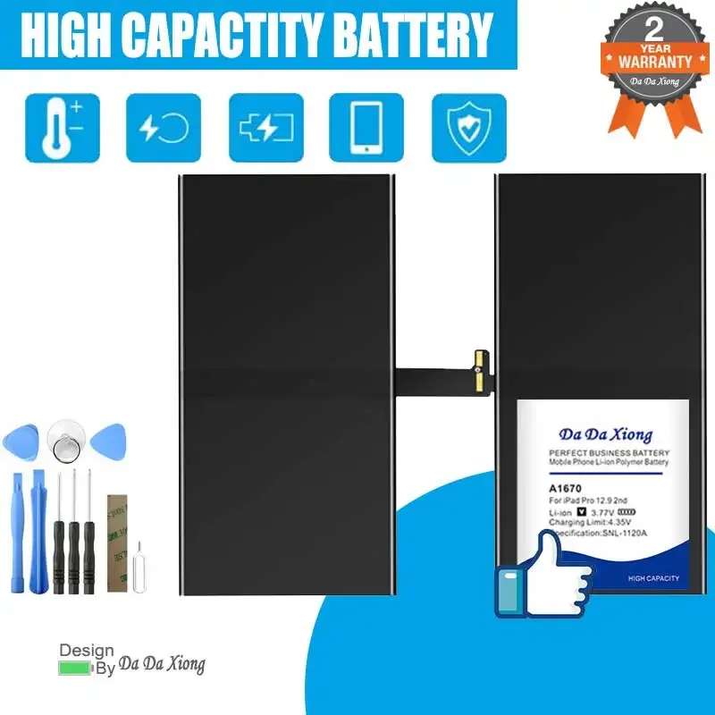 Новая батарея емкостью 13000 мАч для iPad Pro 12 9 2-я A1670 A1671 A1754 бесплатная двусторонняя