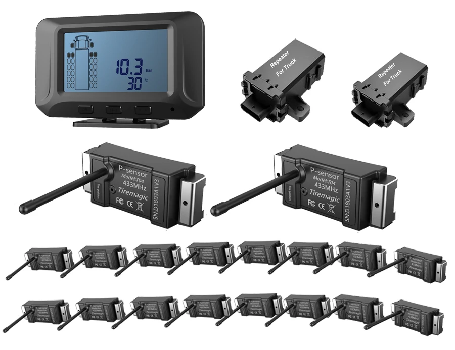 

Hight quality wireless tire pressure monitoring system 18 wheel rs232 truck tpms for truck rs232 tpms