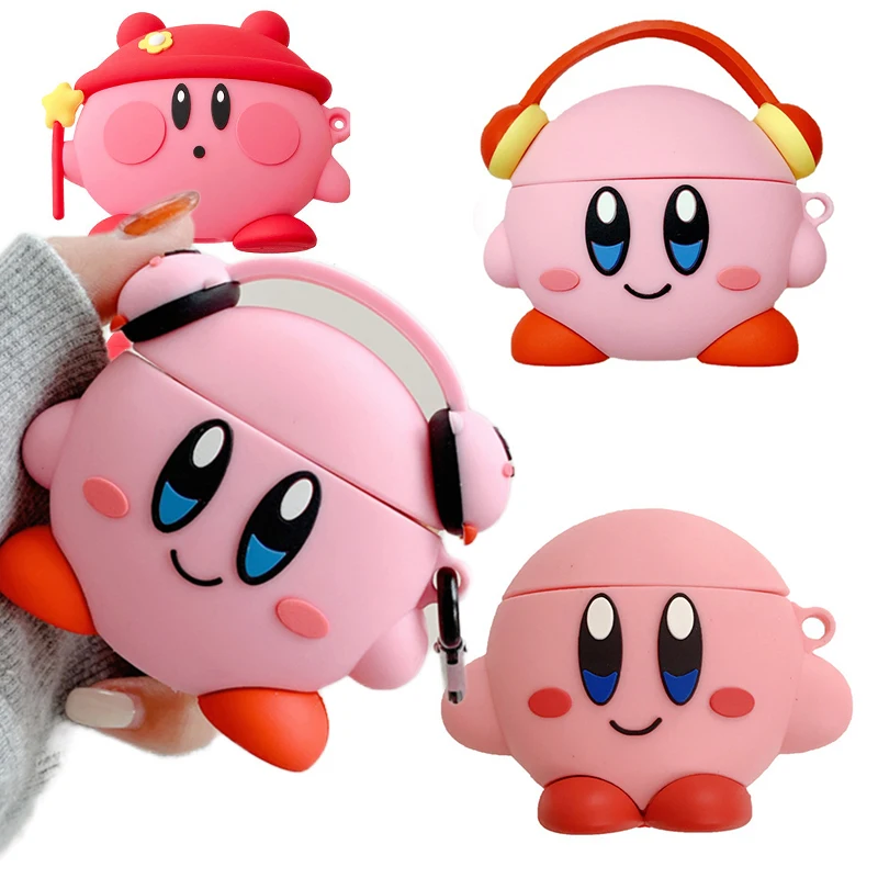 

Мультяшный чехол для наушников Kirby Airpods Pro, милый силиконовый чехол для наушников Iphone Airpods, аксессуары для беспроводных наушников Bluetooth