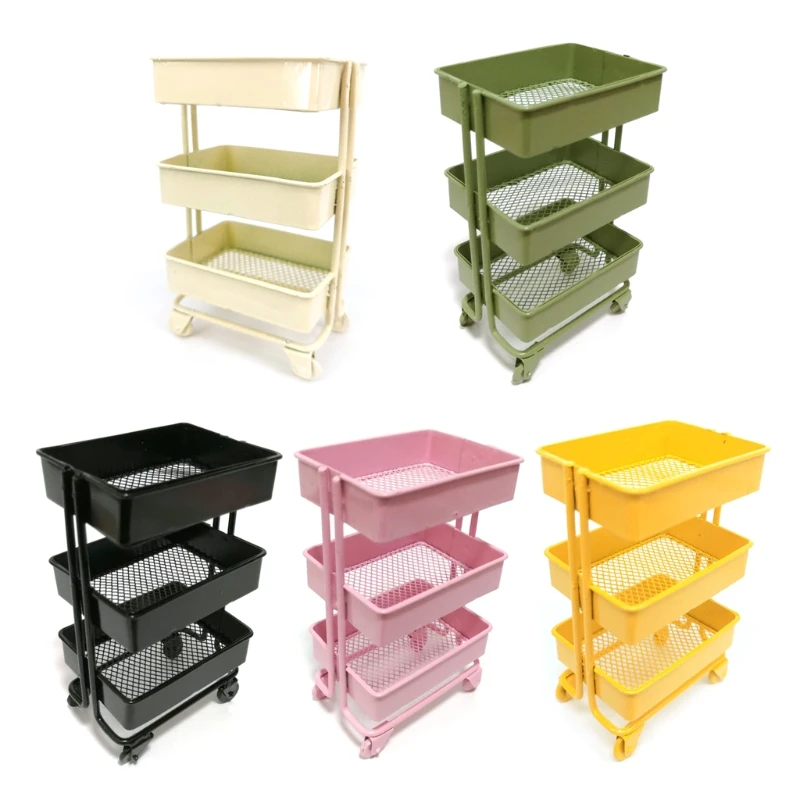 

1/12 Mini Dollhouse Shelf Bookshelf with Wheels Display Rack Dolls Bedroom Study Room Decor Children Boys Girls Gifts