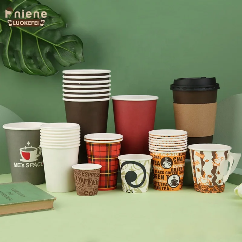 Factory hot sale eco friendly disposable paper coffee cups takeaway paper cups for hot drinks