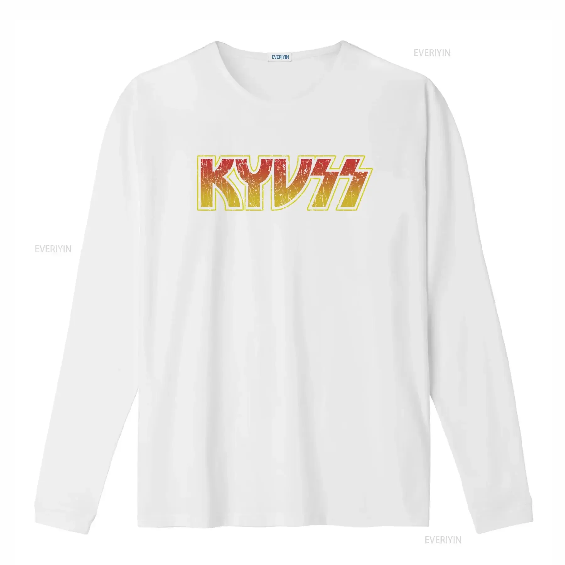 Фото Винтажная футболка с принтом рок-группы Kyuss 1987 года, в ретро-стиле, ностальгическая, с эффектом потертости, удобная, модная, эластичная, повседневная. №4