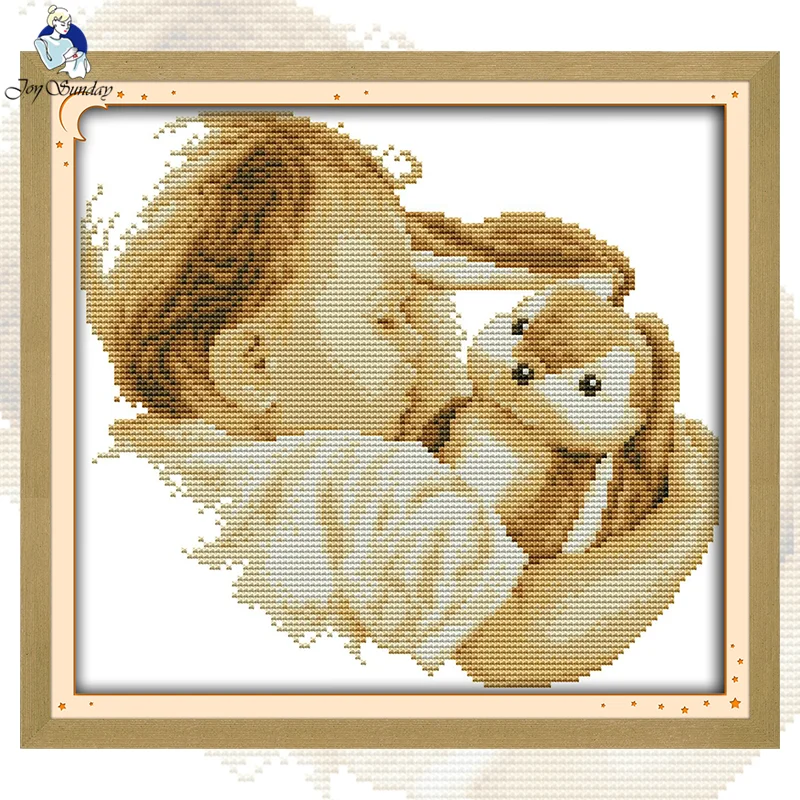 

Joy Sunday Baby&his doll figure style handcraft needlepoint kit counted stamped canvas Christmas cross stitch kits for beginners