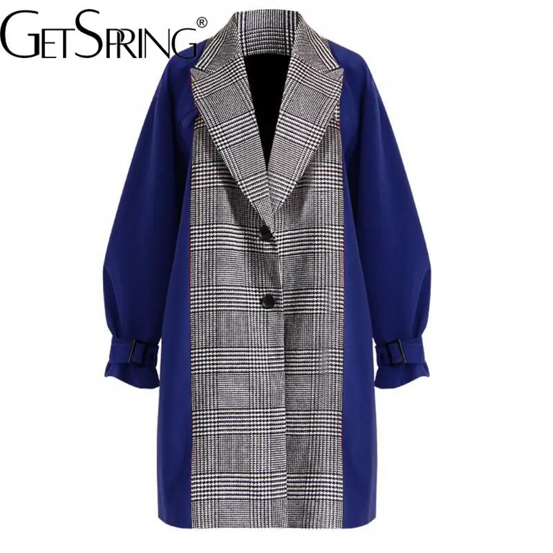 

Getspring женские шерстяные пальто, комбинированные длинные пальто неправильной расцветки и куртки, зимнее асимметричное длинное пальто 2022