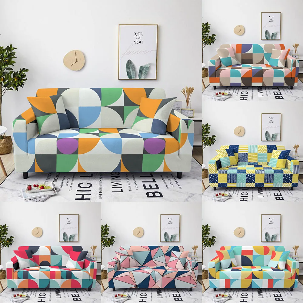 

1/2/3/4/чехлы на сиденья, чехол для дивана, геометрический эластичный чехол для дивана в гостиной, чехол для дивана из спандекса, полотенце для дивана