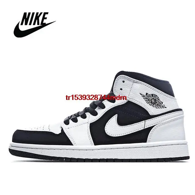 Классические черные баскетбольные кроссовки Nike Air Jordan 1 Mid Obsidian мужские унисекс