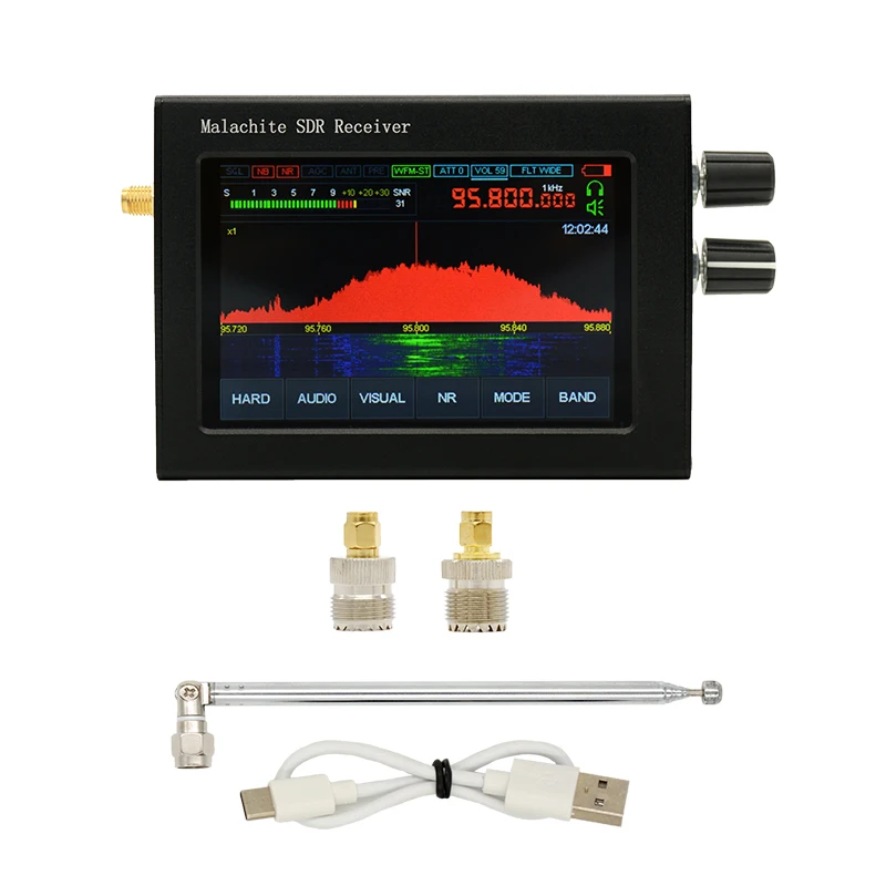 

1.10D 50Khz-2GHz Malachite SDR Radio Malahiteam DSP SDR HAM Transceiver Receiver + 3.5" touch LCD + Battery