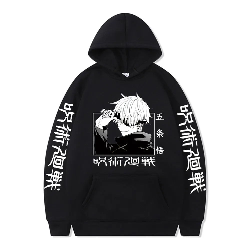 

Japanese Anime Jujutsu Kaisen Hoodie Yuji Itadori Gojo Satoru Manga Sweatshirts Tops Kawaii Graphic Streetwear Men's Pullover