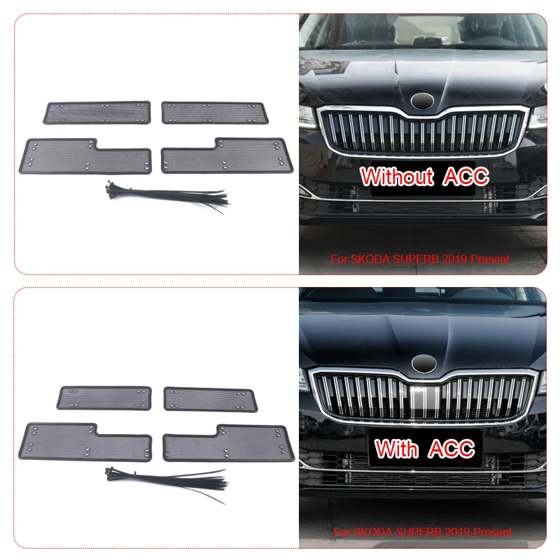 

Car Insect Screening Mesh Front Grille Insert Net Stainless Steel For Skoda Superb 2019-2025 External Auto Accessories