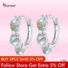 Bamoer новые модные простые серьги с пряжкой для ушей для женщин из настоящего серебра 925 пробы, прозрачные серьги с фианитами, элегантные свадебные украшения, подарок