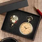 Модные дизайнерские кварцевые карманные часы с цепочкой без крышки в стиле панк, 4 шт.компл.