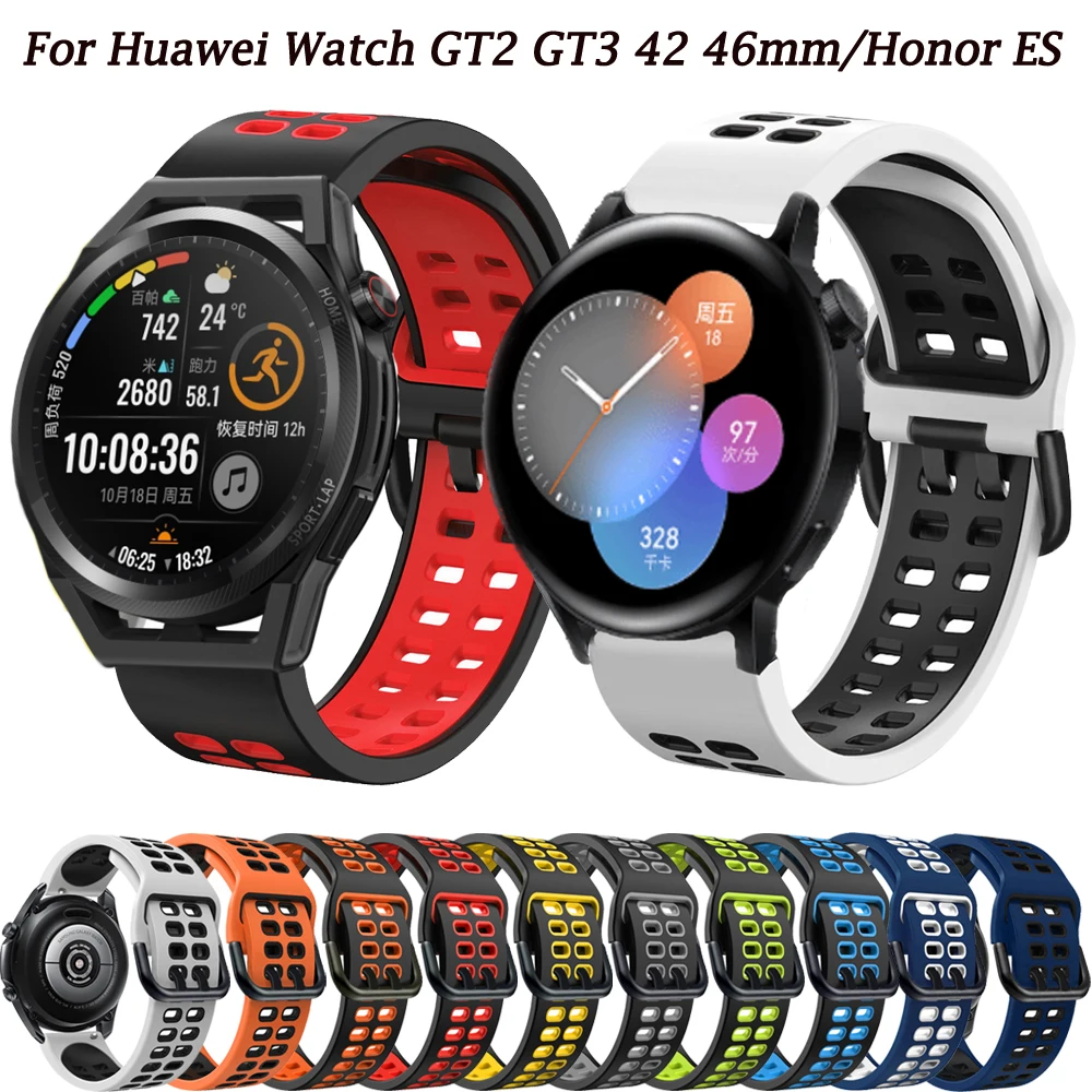 

Ремешок силиконовый для Huawei Watch GT2 GT 2 3 Pro 46 мм, спортивный браслет для смарт-часов Honor Magic 2 46 мм GT3 Pro 43 мм, 22 20 мм