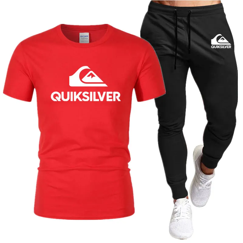 Men's Short-Sleeved T-Shirt And Trousers Two-Piece Casual Sweatshirt Set Brand Sportswear Fitness Pants Summer 2023New Plus Size