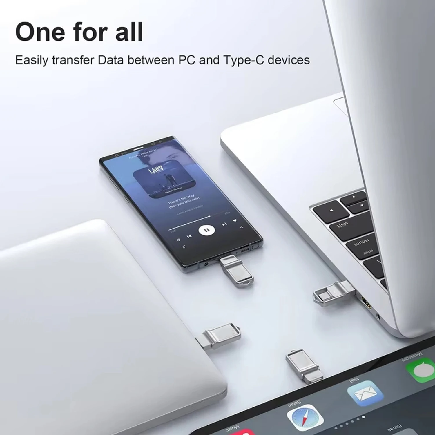 Флеш-накопитель Lenovo 512 ГБ USB 3.0 Type-C OTG, высокоскоростной металлический USB-накопитель 128 ГБ, портативная память для телефона и ПК. (art.: 3920dd0767ade) - 3920dd0767ade