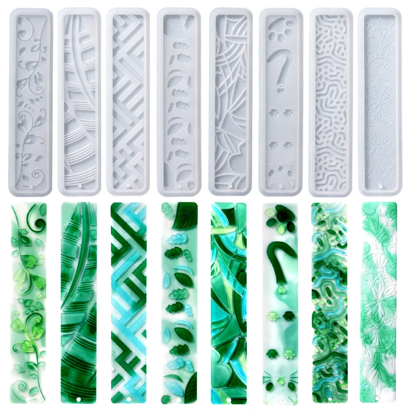 

Leaf Cat Nature Style Multi Bookmark Silicone Mold Rectangle Epoxy Resin Mould For DIY Decor Craft Jewelry Making Tools