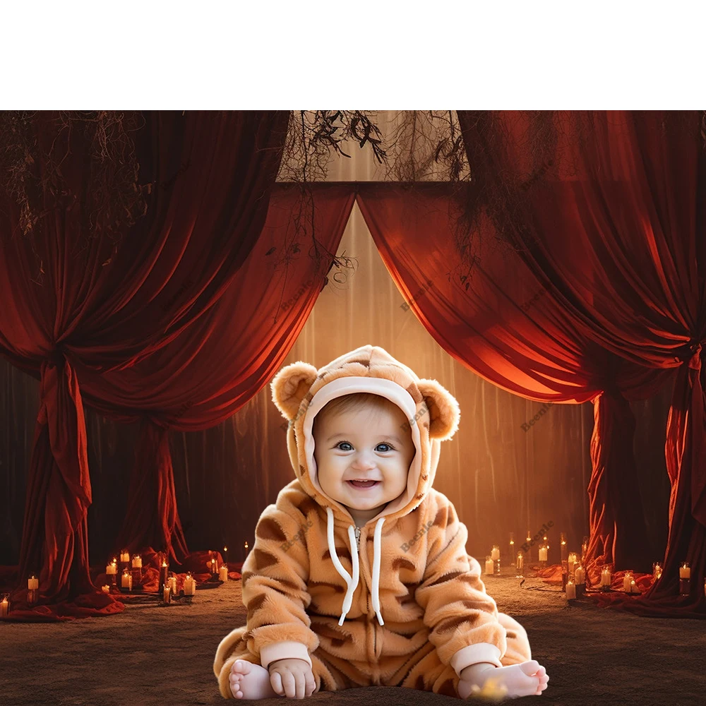 Фон для фотосъемки с изображением Красной занавески детской