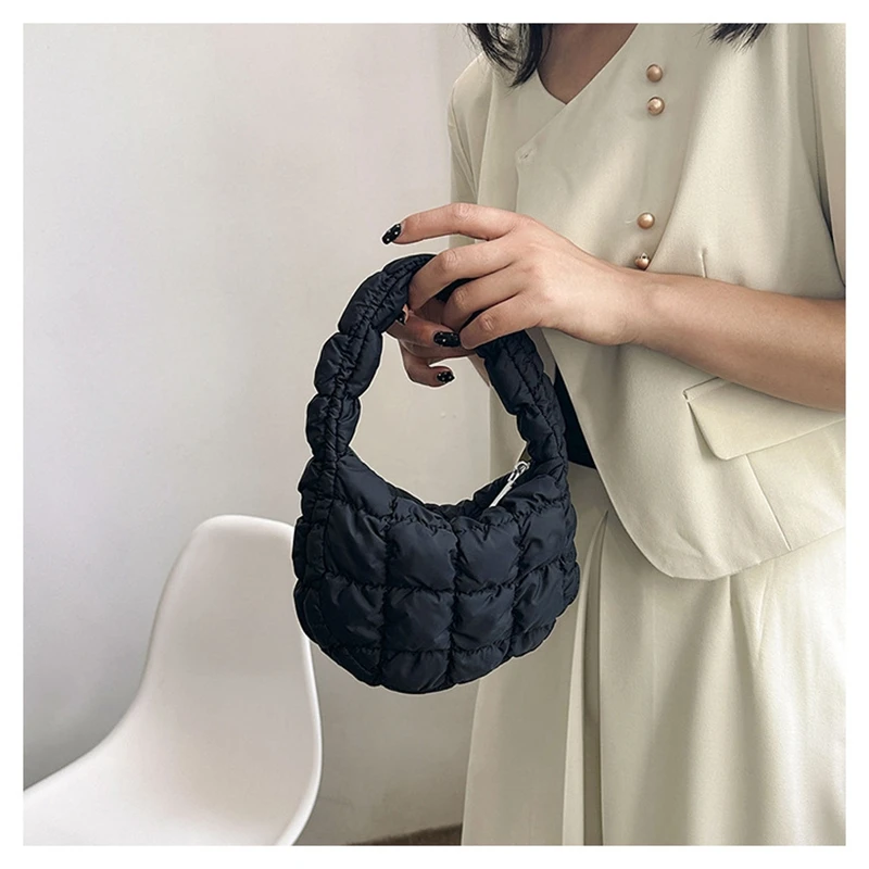 Elegant Fashion Quilted Shoulder Bags for Women Pleated Cloud Mini Bag Femal Versatile Lightweight Small Handbag