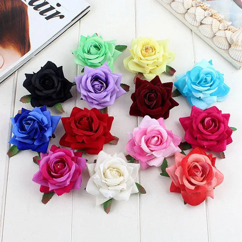 

6pcs Bridal Headdress Hair Clip Flannel Rose Big Flower Hair Accessories Hair Clip Fabric Bridal Hair Accessories Hair Clip