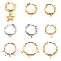 10pcslot 316l stainless steel diy earrings hoop earring fitting base for diy jewelry earrings making supplies accessories