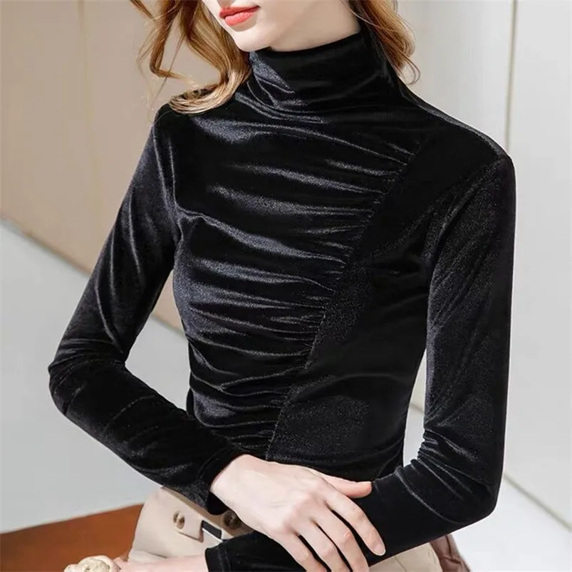 

Женский пуловер с высоким воротником, повседневный элегантный приталенный пуловер с длинным рукавом, Осень-зима